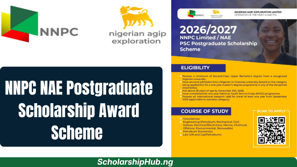 NNPC NAE Postgraduate Scholarship Award Scheme 2026 | How to Apply NNPC NAE Postgraduate Scholarship